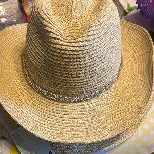 The Spring Shop Tan Hat with Silver Details